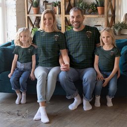 ScotsTee Shop Scottish Scott Hunting Clan Crest Tartan T Shirt for Family Tartan Matching Family T Shirts