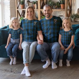 ScotsTee Shop Scottish Murray of Elibank Clan Crest Tartan T Shirt for Family Tartan Matching Family T Shirts