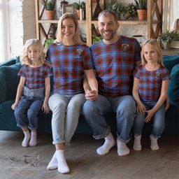 ScotsTee Shop Scottish Preston Clan Crest Tartan T Shirt for Family Tartan Matching Family T Shirts