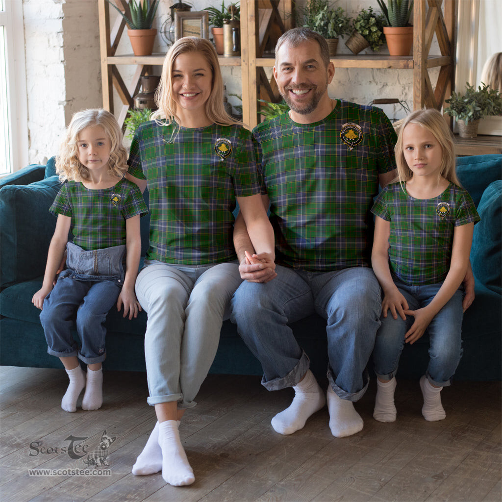 ScotsTee Shop Scottish Pringle Clan Crest Tartan T Shirt for Family Tartan Matching Family T Shirts