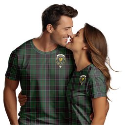 ScotsTee Shop Scottish Sinclair Hunting Clan Crest Tartan T Shirt for Family Tartan Matching Family T Shirts