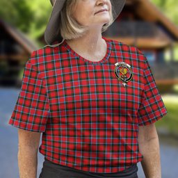 ScotsTee Shop Scottish Sinclair Modern Clan Crest Tartan T Shirt for Family Tartan Matching Family T Shirts