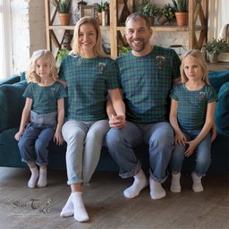ScotsTee Shop Scottish Shaw Ancient Clan Crest Tartan T Shirt for Family Tartan Matching Family T Shirts