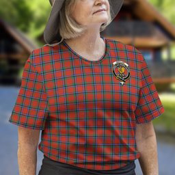 ScotsTee Shop Scottish Sinclair Ancient Clan Crest Tartan T Shirt for Family Tartan Matching Family T Shirts
