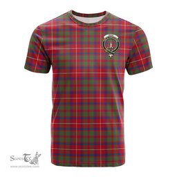 ScotsTee Shop Scottish Shaw Red Modern Clan Crest Tartan T Shirt for Family Tartan Matching Family T Shirts