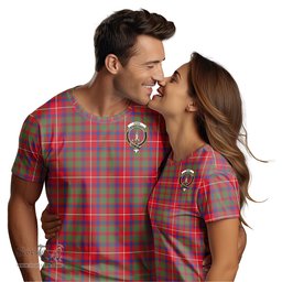 ScotsTee Shop Scottish Shaw Red Modern Clan Crest Tartan T Shirt for Family Tartan Matching Family T Shirts