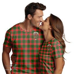 ScotsTee Shop Scottish Pollock Modern Clan Crest Tartan T Shirt for Family Tartan Matching Family T Shirts