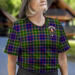 ScotsTee Shop Scottish Whitefoord Modern Clan Crest Tartan T Shirt for Family Tartan Matching Family T Shirts