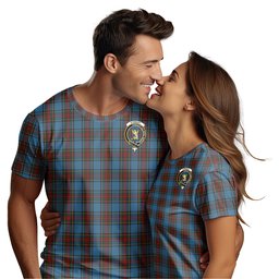 ScotsTee Shop Scottish Stewart Royal Blue Clan Crest Tartan T Shirt for Family Tartan Matching Family T Shirts