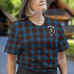 ScotsTee Shop Scottish Stewart Royal Blue Clan Crest Tartan T Shirt for Family Tartan Matching Family T Shirts