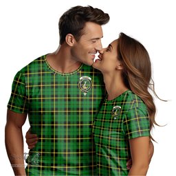 ScotsTee Shop Scottish Wallace Hunting Green Clan Crest Tartan T Shirt for Family Tartan Matching Family T Shirts