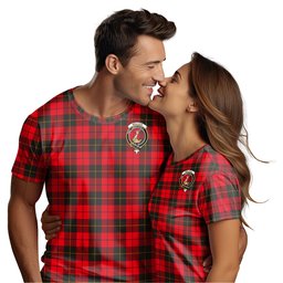 ScotsTee Shop Scottish Wallace Weathered Clan Crest Tartan T Shirt for Family Tartan Matching Family T Shirts