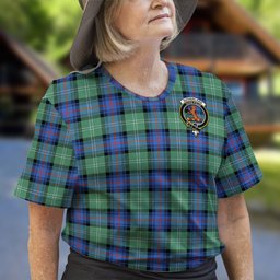 ScotsTee Shop Scottish Sutherland Ancient Clan Crest Tartan T Shirt for Family Tartan Matching Family T Shirts