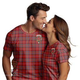 ScotsTee Shop Scottish Stuart of Bute Clan Crest Tartan T Shirt for Family Tartan Matching Family T Shirts