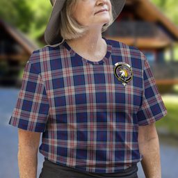 ScotsTee Shop Scottish Stewart of Appin Hunting Dress Clan Crest Tartan T Shirt for Family Tartan Matching Family T Shirts