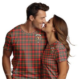 ScotsTee Shop Scottish Stewart Royal Modern Clan Crest Tartan T Shirt for Family Tartan Matching Family T Shirts