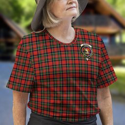ScotsTee Shop Scottish Stewart Royal Modern Clan Crest Tartan T Shirt for Family Tartan Matching Family T Shirts