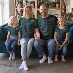 ScotsTee Shop Scottish Young Modern Clan Crest Tartan T Shirt for Family Tartan Matching Family T Shirts