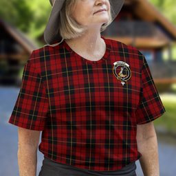 ScotsTee Shop Scottish Wallace Clan Crest Tartan T Shirt for Family Tartan Matching Family T Shirts