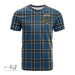 ScotsTee Shop Scottish Thomson Dress Blue Clan Crest Tartan T Shirt for Family Tartan Matching Family T Shirts