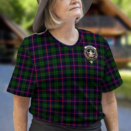 ScotsTee Shop Scottish Urquhart Modern Clan Crest Tartan T Shirt for Family Tartan Matching Family T Shirts