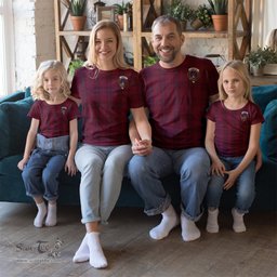 ScotsTee Shop Scottish Stirling of Keir Clan Crest Tartan T Shirt for Family Tartan Matching Family T Shirts