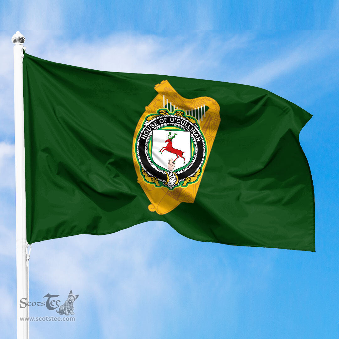 ScotsTee Shop Irish House of O CULLINAN Coat of Arms Irish Family Crest Flag of Leinster Flag