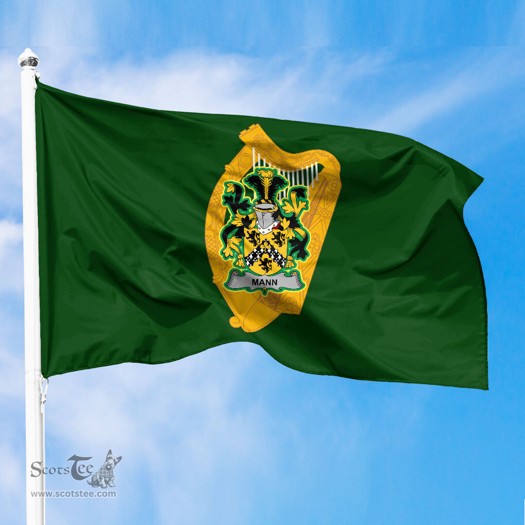 ScotsTee Shop Irish Mann Coat of Arms Irish Family Crest Flag of Leinster Flag