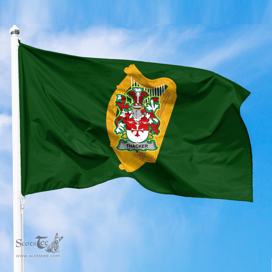ScotsTee Shop Irish Thacker Coat of Arms Irish Family Crest Flag of Leinster Flag