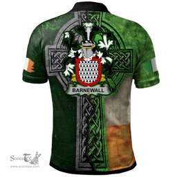 ScotsTee Shop Irish Barnewall Coat of Arms Irish Polo Shirt Irish Claddagh Cross Polo Shirt