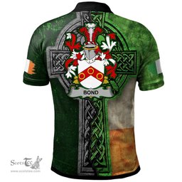 ScotsTee Shop Irish Bond Coat of Arms Irish Polo Shirt Irish Claddagh Cross Polo Shirt