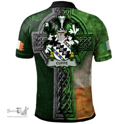 ScotsTee Shop Irish Cuffe Coat of Arms Irish Polo Shirt Irish Claddagh Cross Polo Shirt