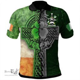 ScotsTee Shop Irish Duffield Coat of Arms Irish Polo Shirt Irish Claddagh Cross Polo Shirt