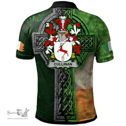 ScotsTee Shop Irish Cullinan or O'Cullinane Coat of Arms Irish Polo Shirt Irish Claddagh Cross Polo Shirt