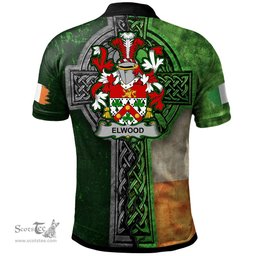 ScotsTee Shop Irish Elwood Coat of Arms Irish Polo Shirt Irish Claddagh Cross Polo Shirt