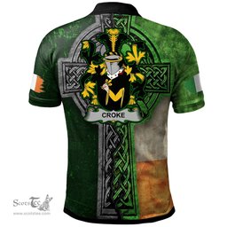 ScotsTee Shop Irish Croke Coat of Arms Irish Polo Shirt Irish Claddagh Cross Polo Shirt