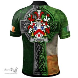 ScotsTee Shop Irish Fownes Coat of Arms Irish Polo Shirt Irish Claddagh Cross Polo Shirt