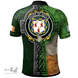 ScotsTee Shop Irish House of DOYLE Coat of Arms Irish Polo Shirt Irish Claddagh Cross Polo Shirt