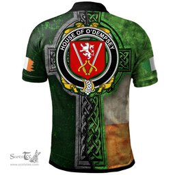 ScotsTee Shop Irish House of O'DEMPSEY Coat of Arms Irish Polo Shirt Irish Claddagh Cross Polo Shirt