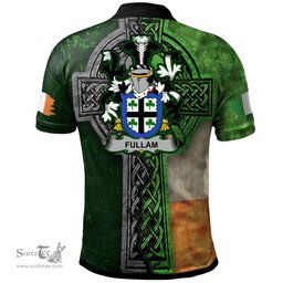 ScotsTee Shop Irish Fullam Coat of Arms Irish Polo Shirt Irish Claddagh Cross Polo Shirt