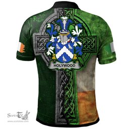 ScotsTee Shop Irish Holywood Coat of Arms Irish Polo Shirt Irish Claddagh Cross Polo Shirt