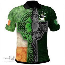 ScotsTee Shop Irish Misset Coat of Arms Irish Polo Shirt Irish Claddagh Cross Polo Shirt