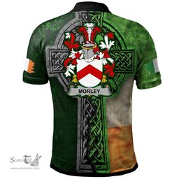 ScotsTee Shop Irish Morley Coat of Arms Irish Polo Shirt Irish Claddagh Cross Polo Shirt