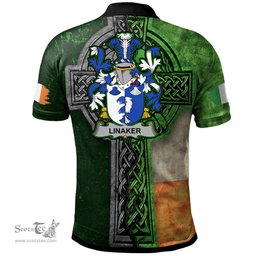 ScotsTee Shop Irish Linaker Coat of Arms Irish Polo Shirt Irish Claddagh Cross Polo Shirt