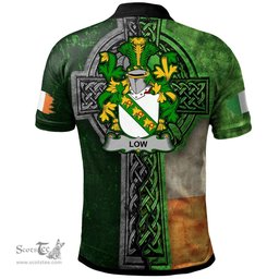 ScotsTee Shop Irish Low Coat of Arms Irish Polo Shirt Irish Claddagh Cross Polo Shirt
