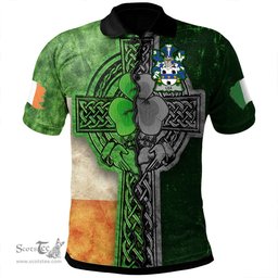 ScotsTee Shop Irish Lea or McLea Coat of Arms Irish Polo Shirt Irish Claddagh Cross Polo Shirt