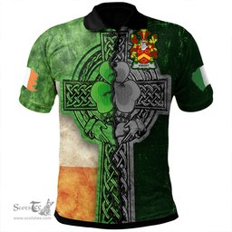 ScotsTee Shop Irish Knight Coat of Arms Irish Polo Shirt Irish Claddagh Cross Polo Shirt