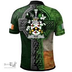 ScotsTee Shop Irish Roe Coat of Arms Irish Polo Shirt Irish Claddagh Cross Polo Shirt