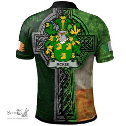 ScotsTee Shop Irish Kee or McKee Coat of Arms Irish Polo Shirt Irish Claddagh Cross Polo Shirt