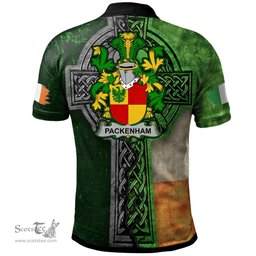 ScotsTee Shop Irish Packenham Coat of Arms Irish Polo Shirt Irish Claddagh Cross Polo Shirt